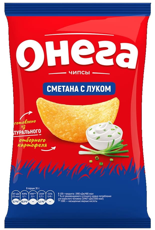 Чипсы «Онега» сметана с луком 120 г